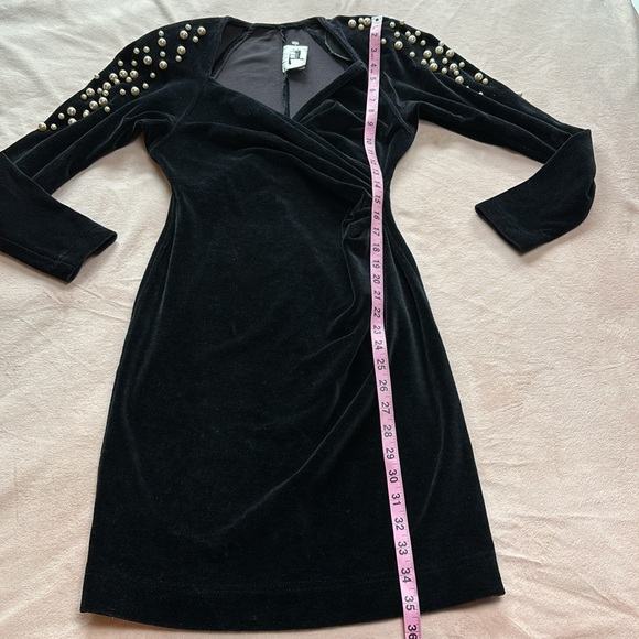 Tadashi Shoji Velvet Wrap Dress with Pearls - Picture 8 of 11